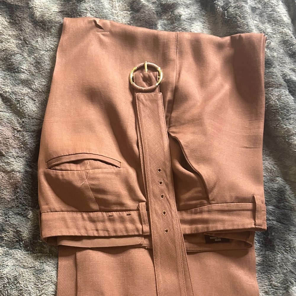 Express Chocolate Brown Women's Pants with Belt